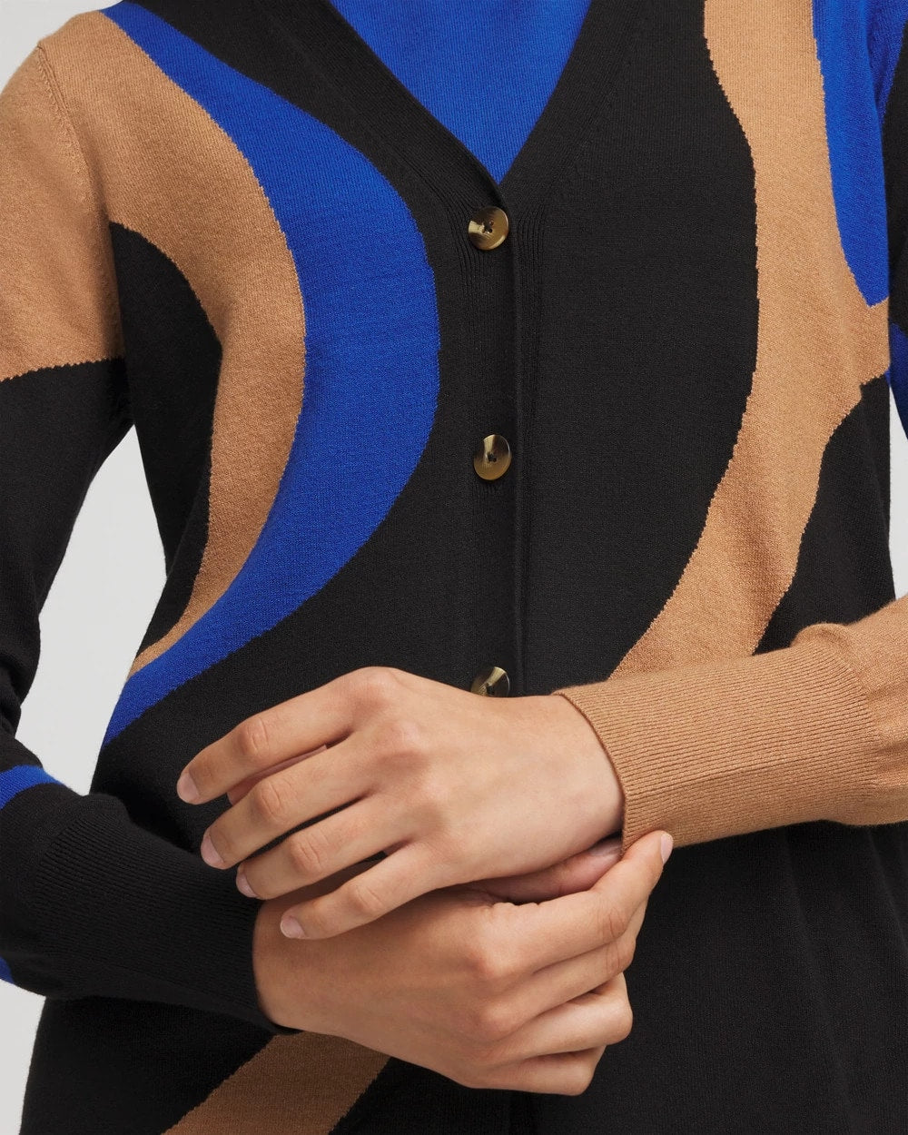 Chico's Ella Colorblock Cardigan Sweater