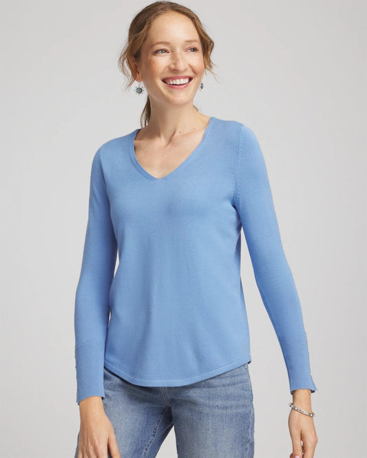 Chico's Ella V-Neck Pullover Sweater
