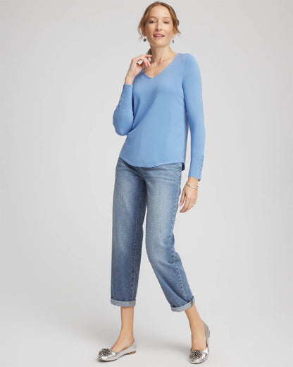 Chico's Ella V-Neck Pullover Sweater