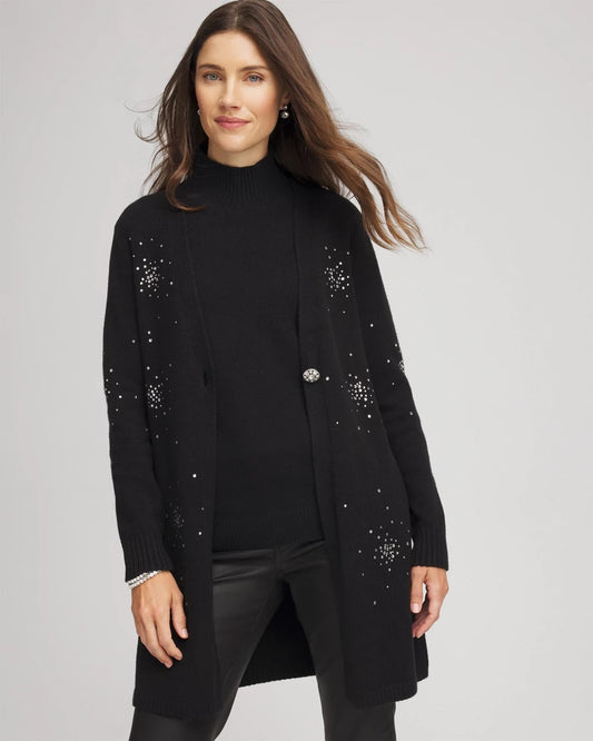 Chico's Rhinestone Embellished Cardigan