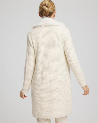 Chico's Fur Trim Cardigan