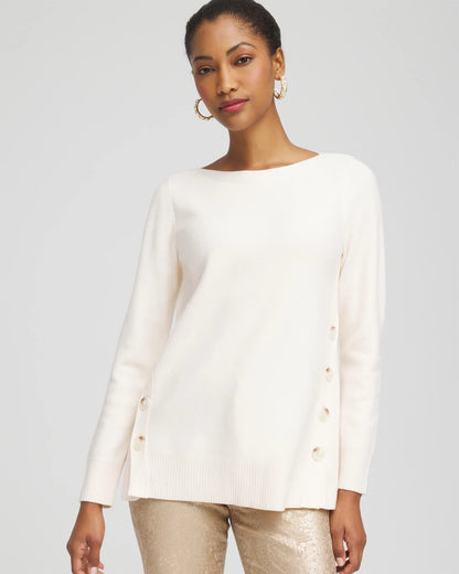 Chico's Button Tunic Sweater