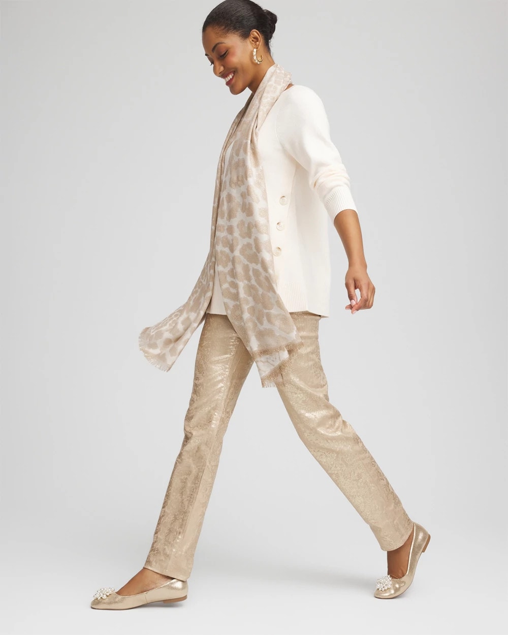 Chico's Button Tunic Sweater