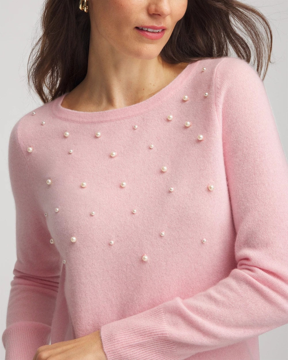 Chico's Embellished Cashmere Pullover Sweater