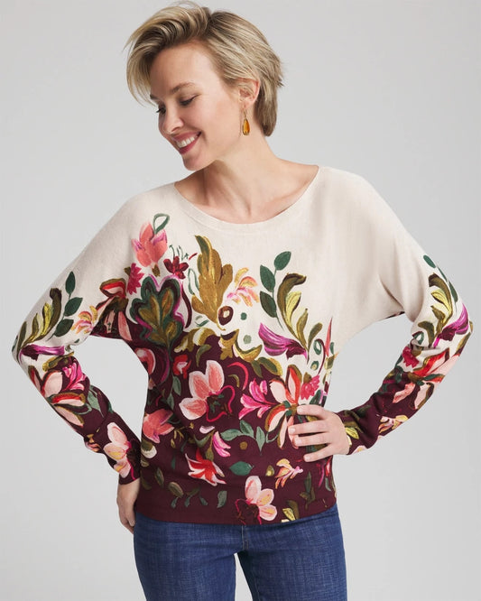 Chico's Ella Dolman Pullover Sweater