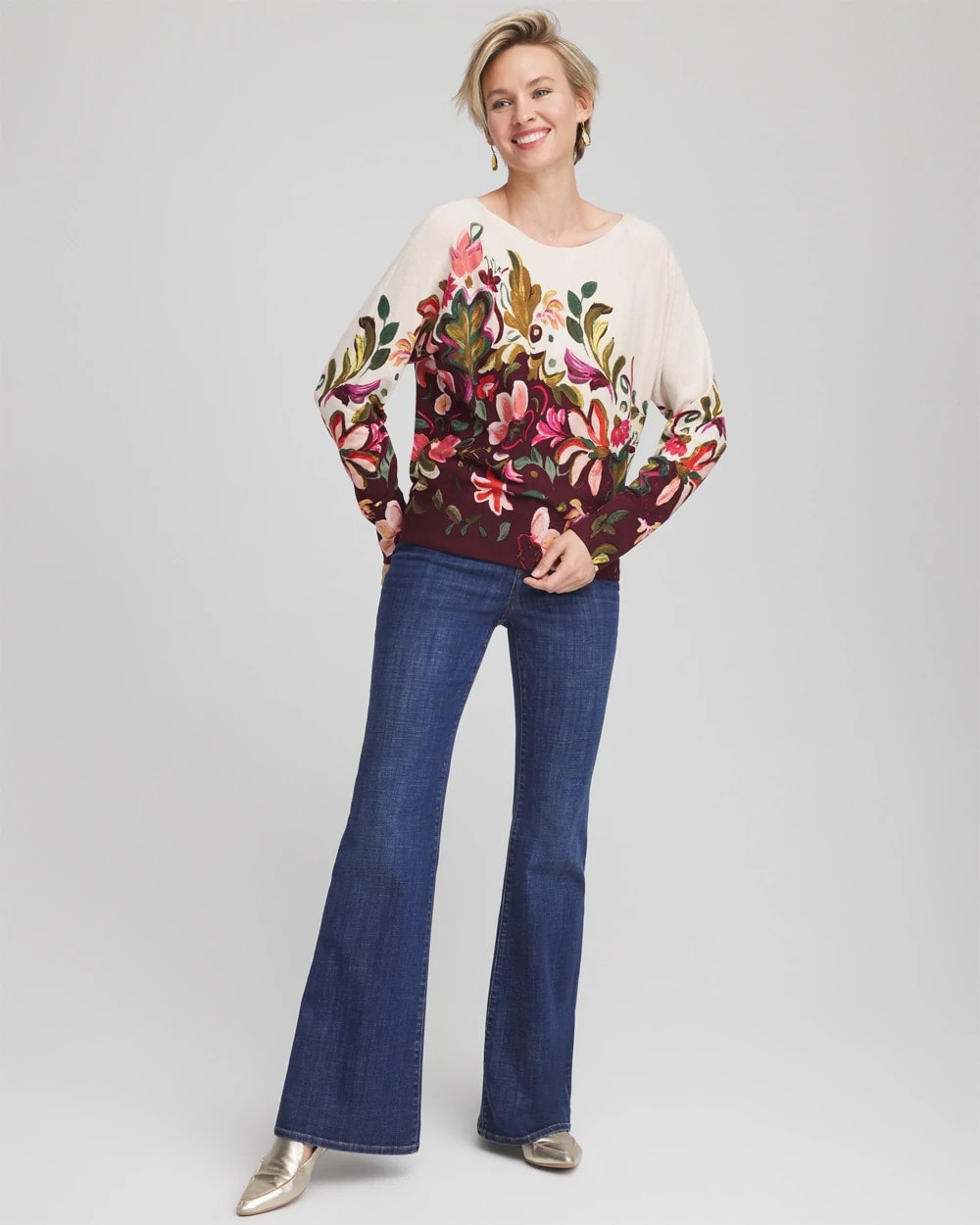 Chico's Ella Dolman Pullover Sweater
