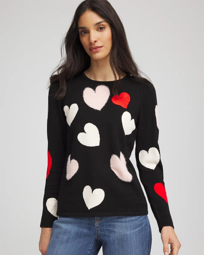 Chico's V-Day Multi-Heart Pullover