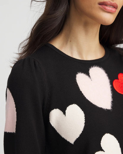 Chico's V-Day Multi-Heart Pullover