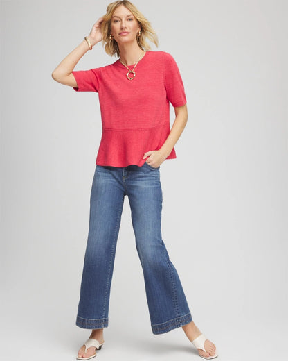 Chico's Pullover Peplum Sweater