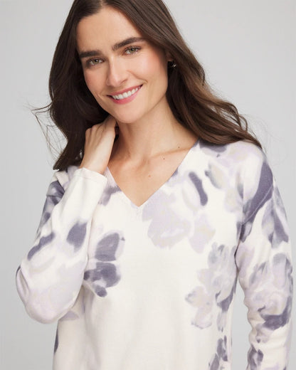 Chico's Printed V-Neck Sweater