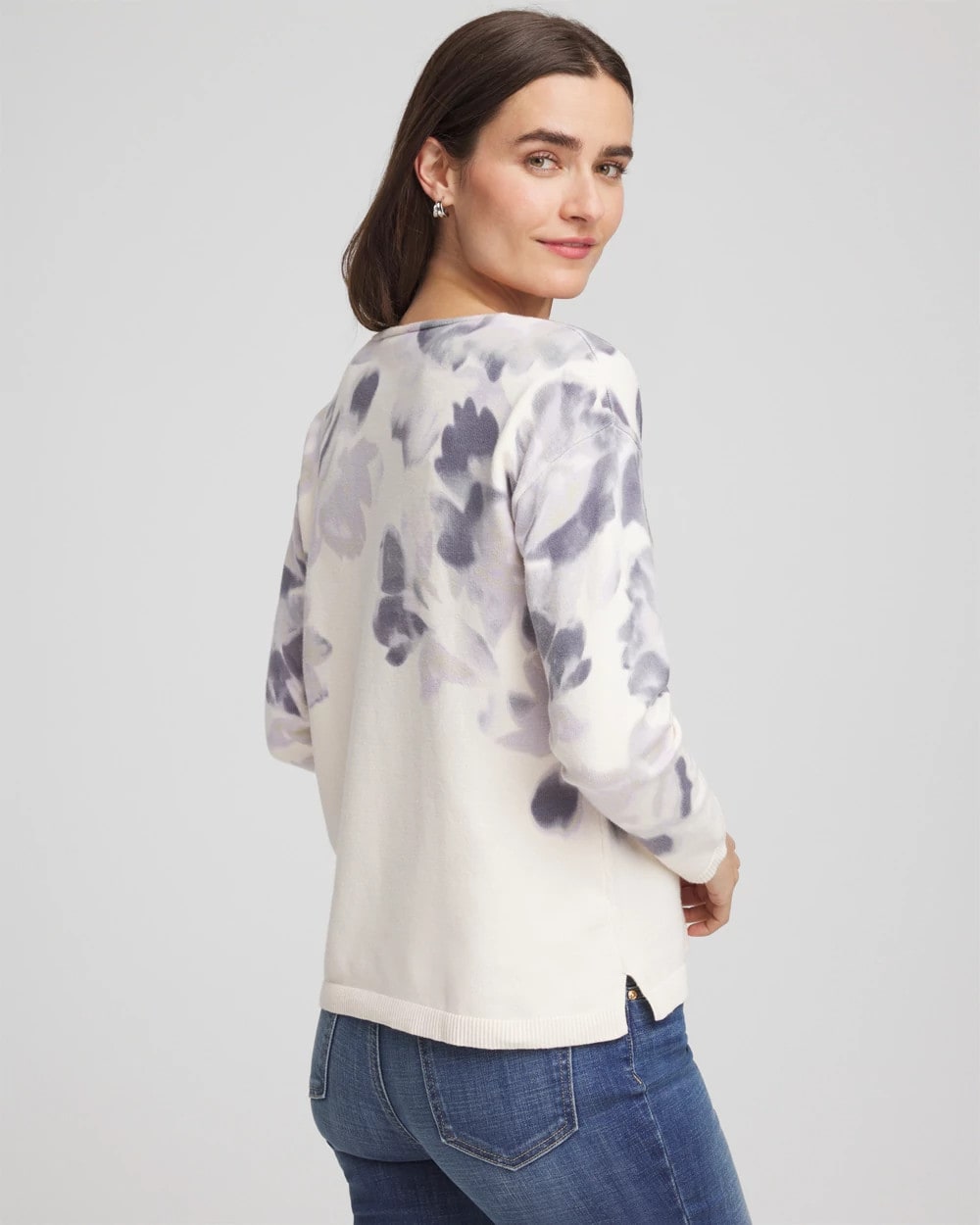 Chico's Printed V-Neck Sweater