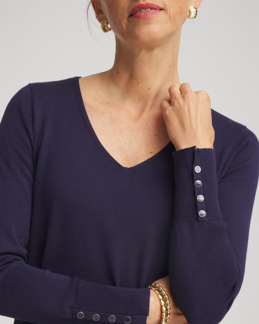 Chico's Ella V-Neck Pullover Sweater