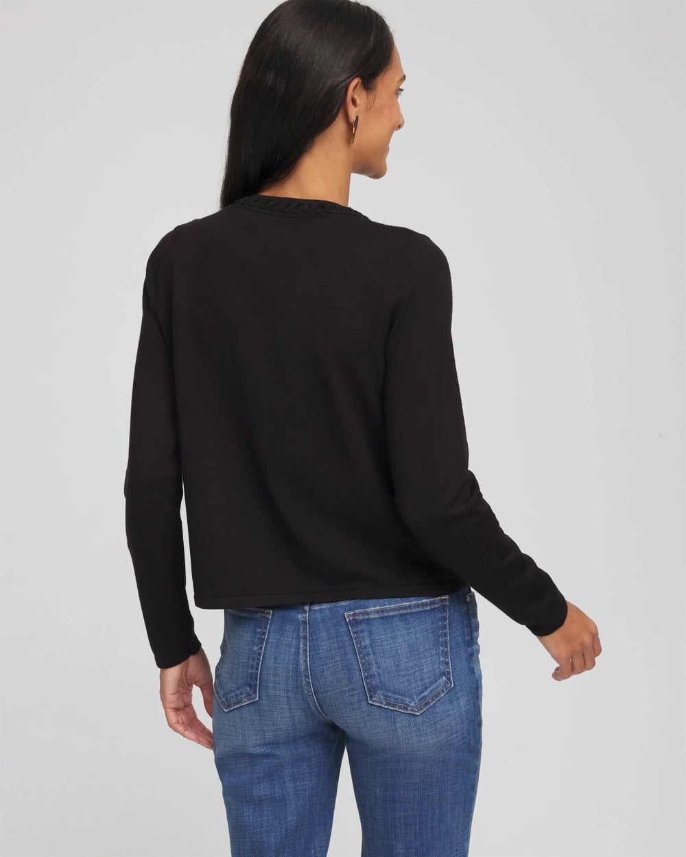 Chico's V-Day Embroidered Crewneck Cardigan