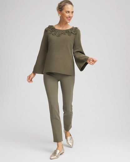 Chico's Appliqué Flared-Sleeve Sweater