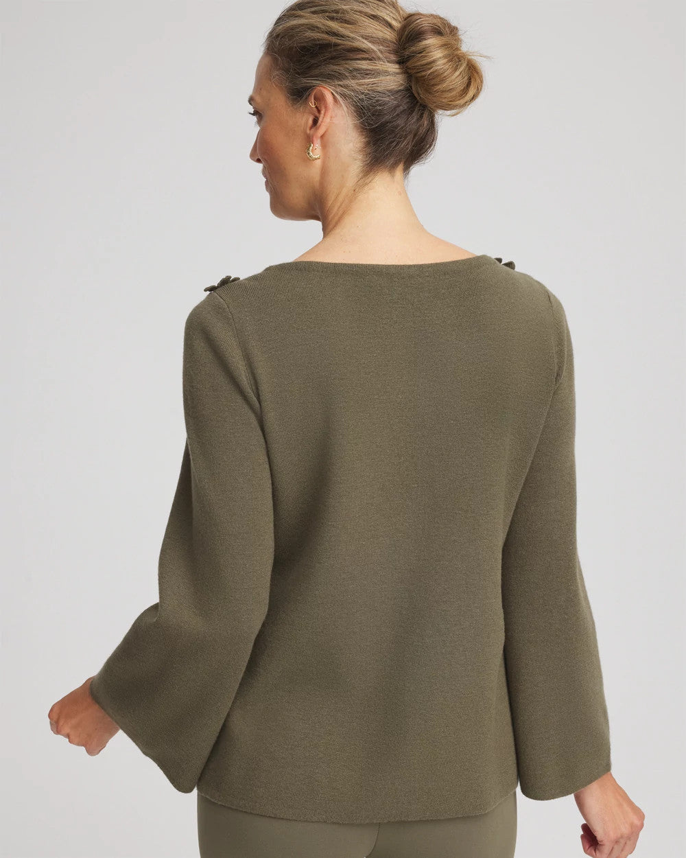 Chico's Appliqué Flared-Sleeve Sweater