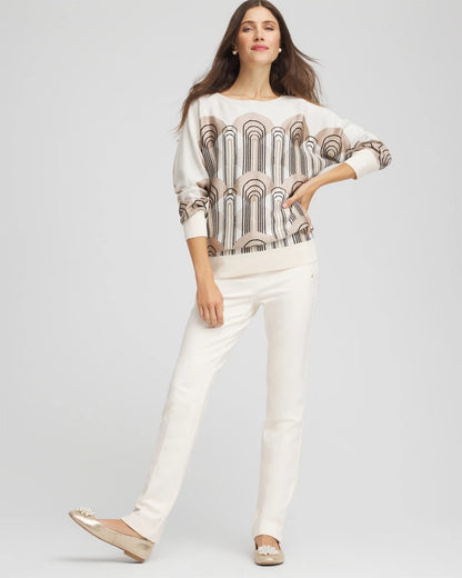 Chico's Art Deco Dolman Pullover Sweater