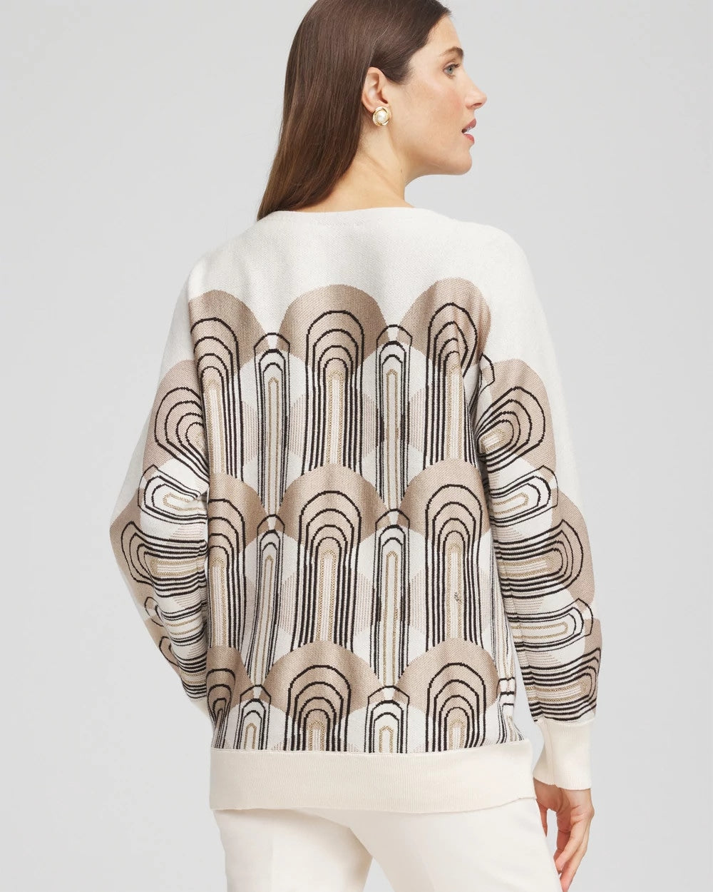 Chico's Art Deco Dolman Pullover Sweater