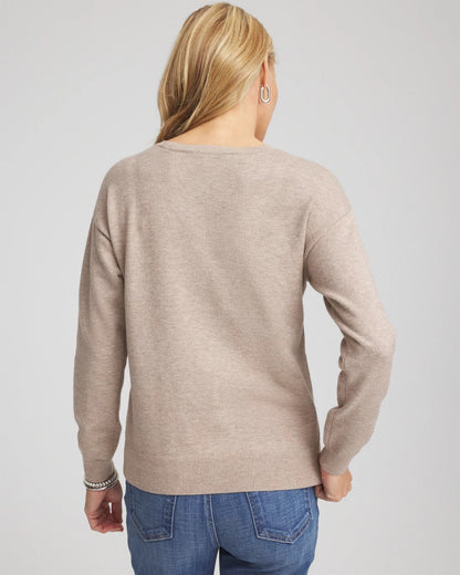 Chico's Floral Sequined Pullover