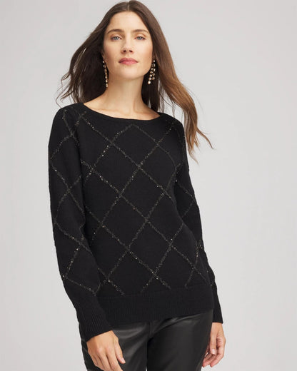 Chico's Sparkling Diamonds Pullover Sweater