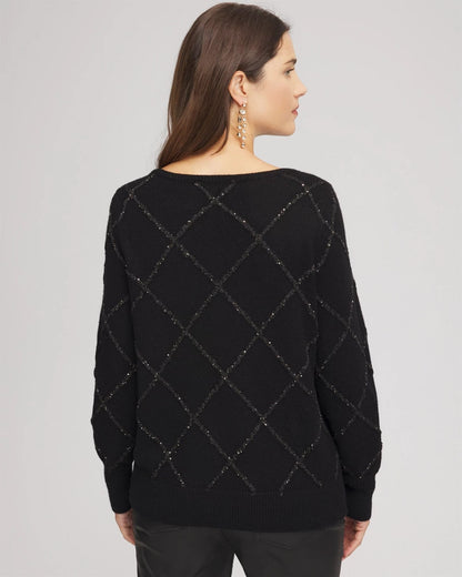 Chico's Sparkling Diamonds Pullover Sweater