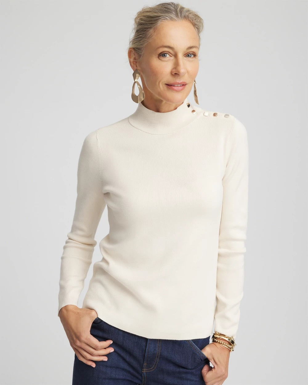 Chico's Ella Mockneck Sweater