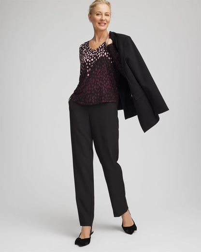 Chico's Ella Printed V-Neck Sweater