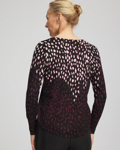 Chico's Ella Printed V-Neck Sweater