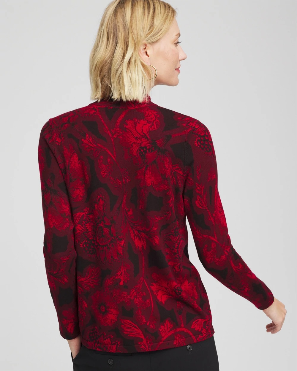 Chico's Ella Printed Mockneck Sweater