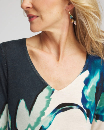 Chico's Ella Glacier V-Neck Pullover