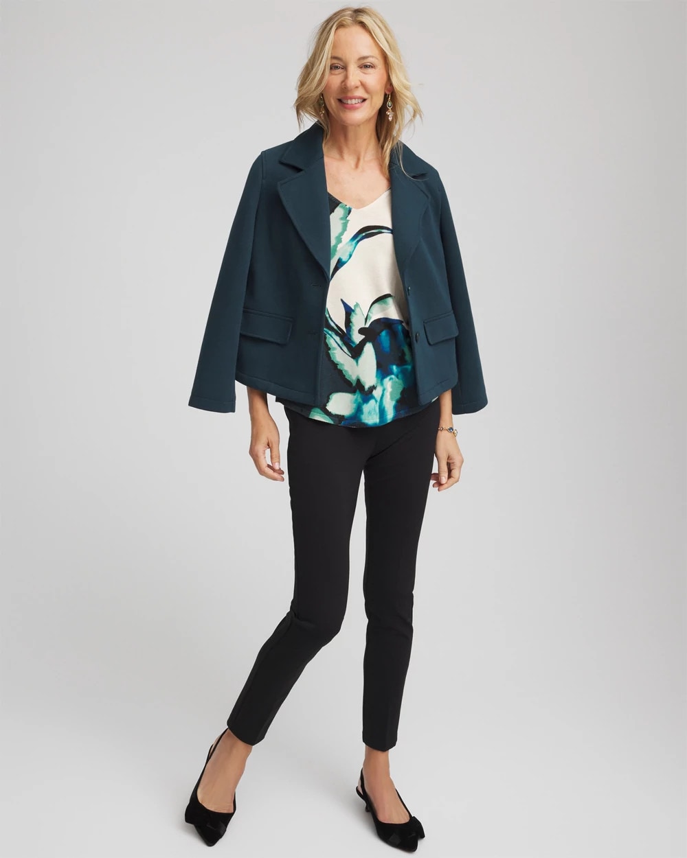Chico's Ella Glacier V-Neck Pullover