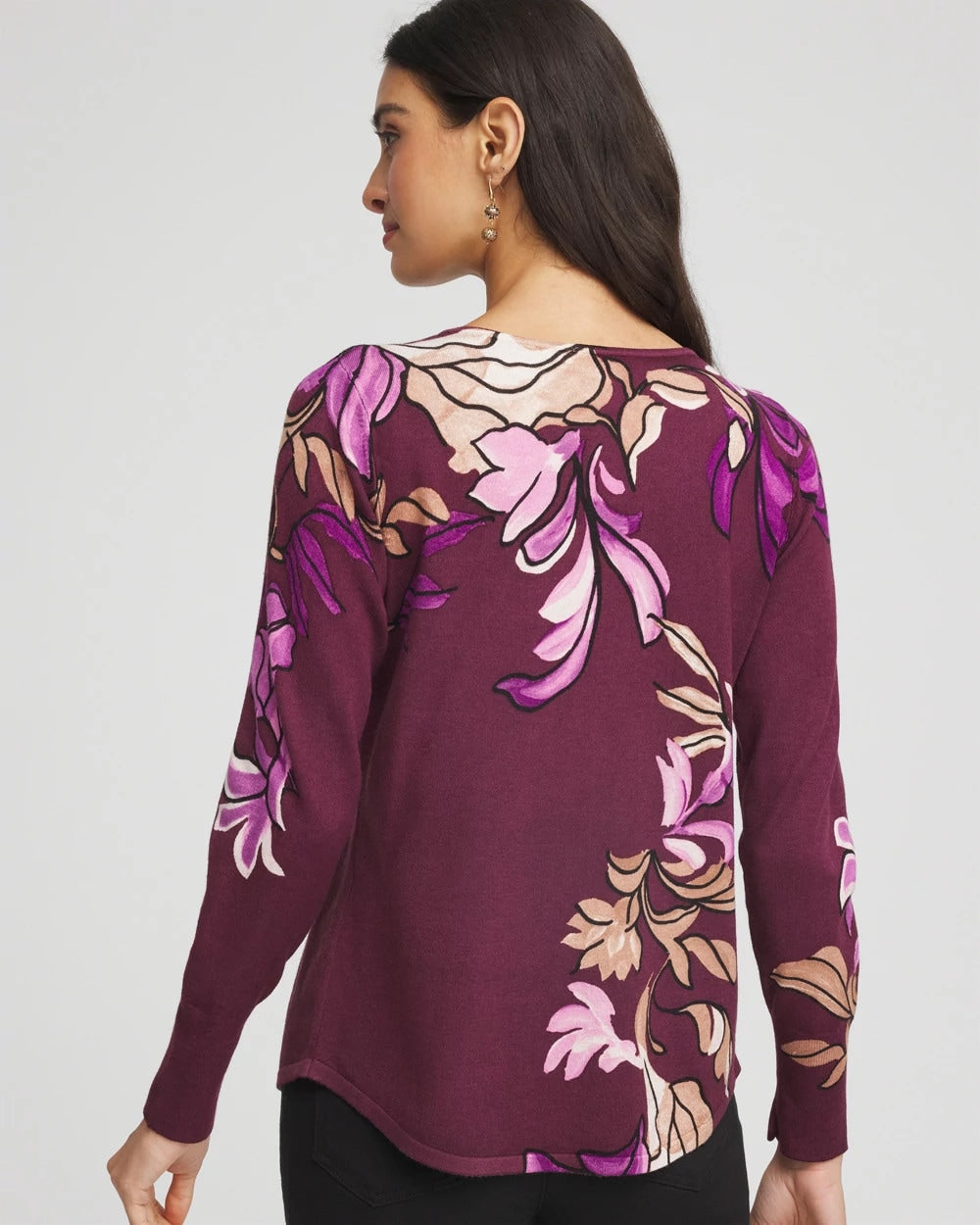Chico's Ella V-Neck Artisanal Pullover Sweater