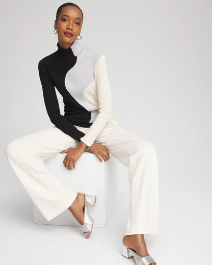 Chico's Ella Turtleneck Intarsia Sweater