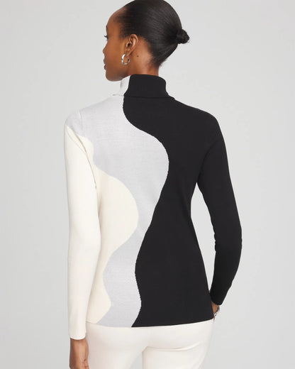 Chico's Ella Turtleneck Intarsia Sweater