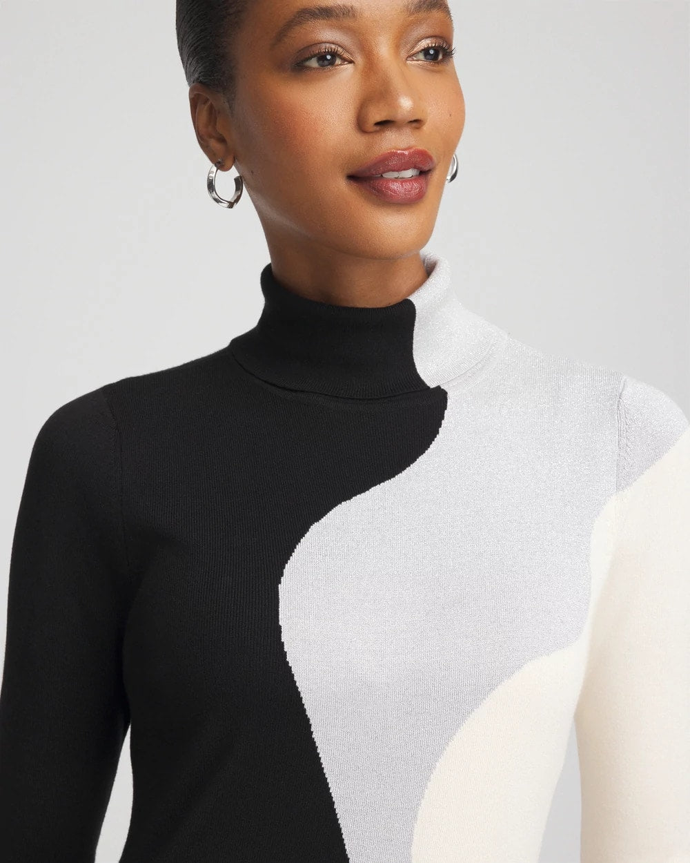 Chico's Ella Turtleneck Intarsia Sweater