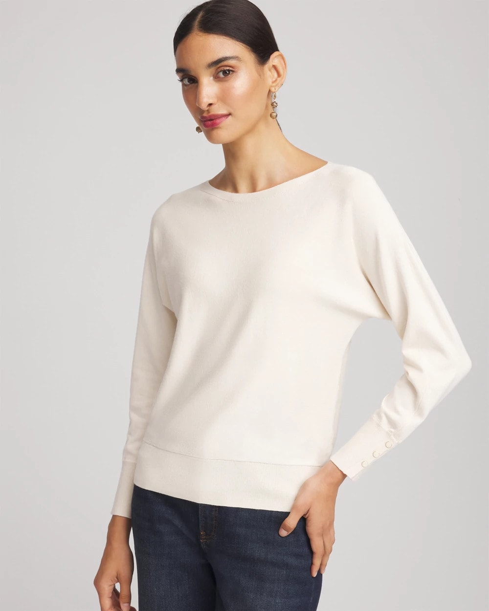Chico's Ella Boatneck Pullover Sweater