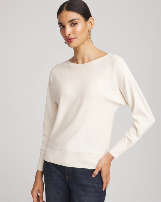 Chico's Ella Boatneck Pullover Sweater