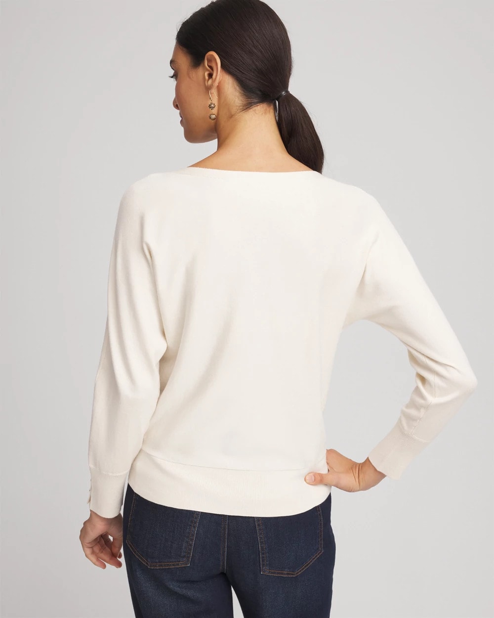 Chico's Ella Boatneck Pullover Sweater