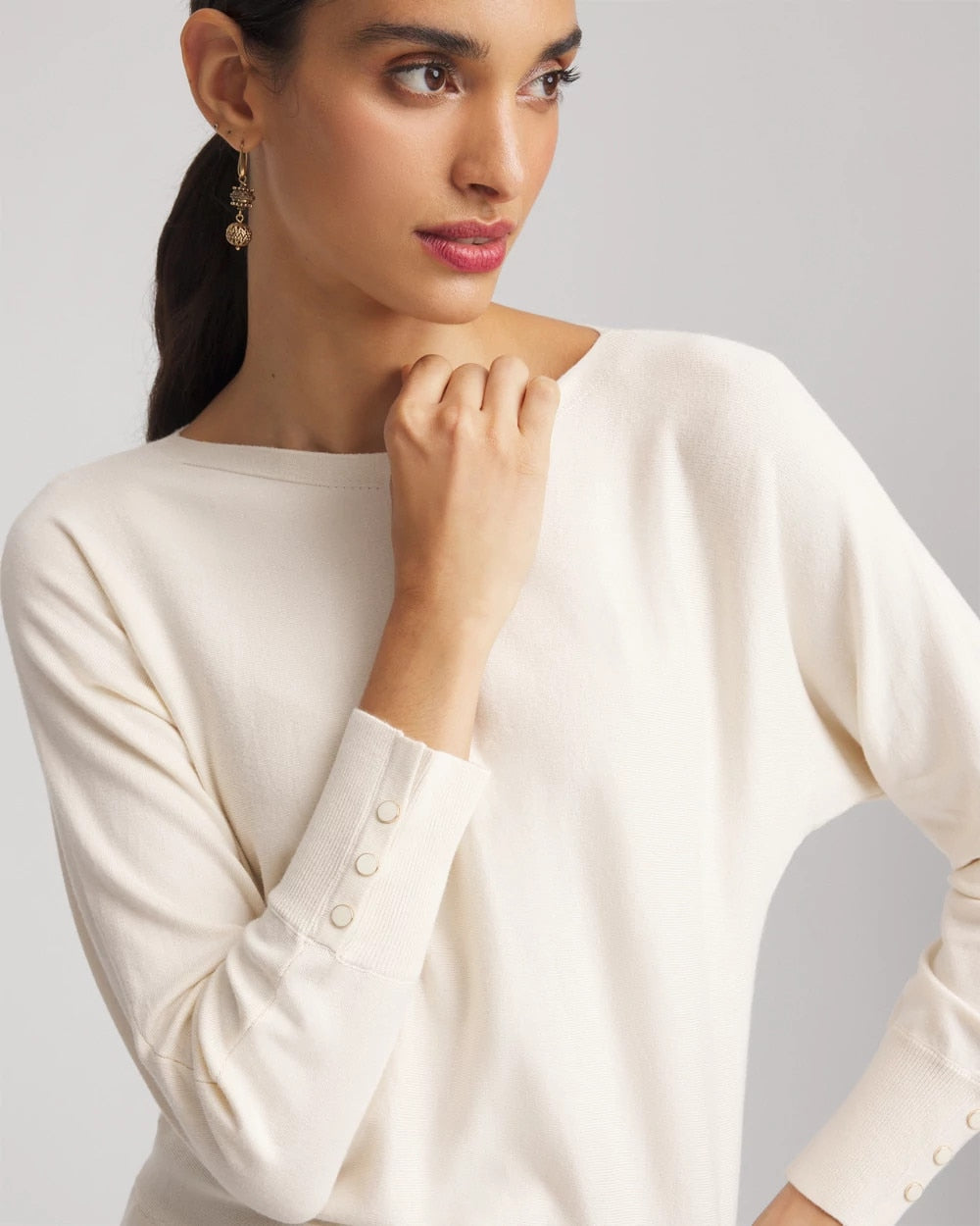 Chico's Ella Boatneck Pullover Sweater