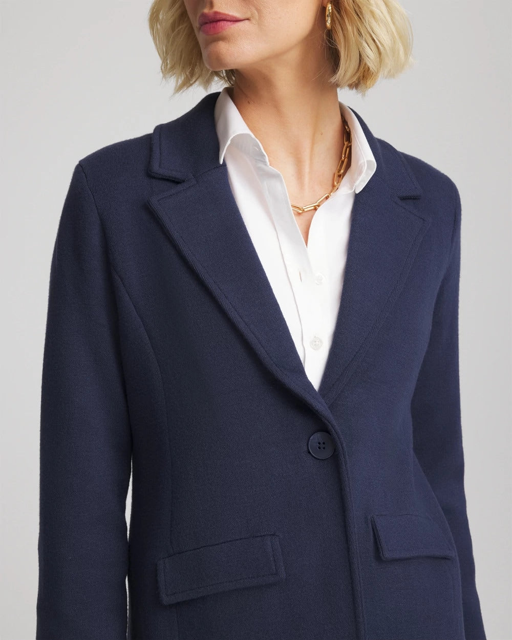 Chico's Single-Breasted Sweater Blazer