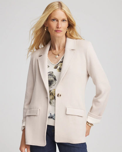 Chico's Single-Breasted Sweater Blazer