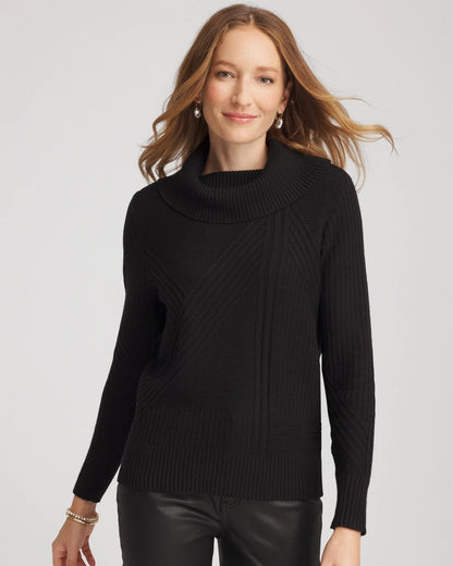 Chico's Ribbed Cowlneck Sweater