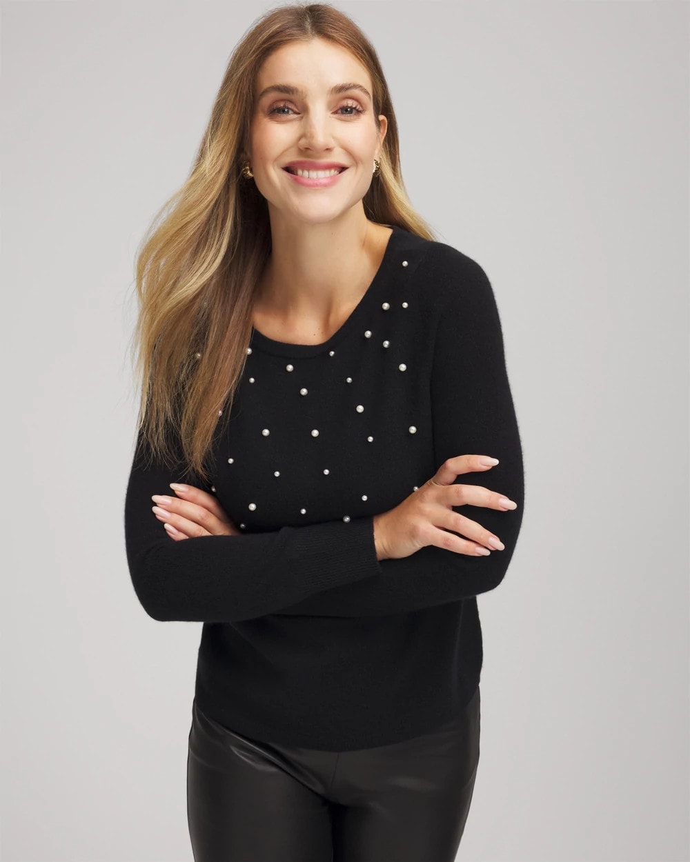 Chico's Embellished Cashmere Pullover Sweater