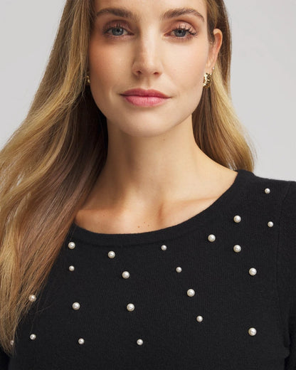 Chico's Embellished Cashmere Pullover Sweater