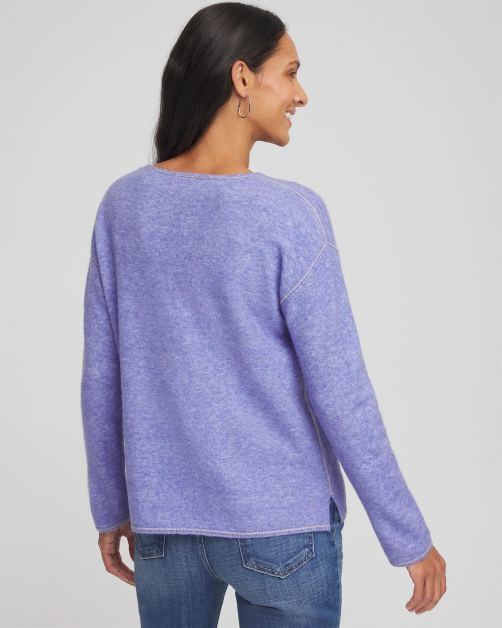 Chico's Contrast Stitch Detail Pullover