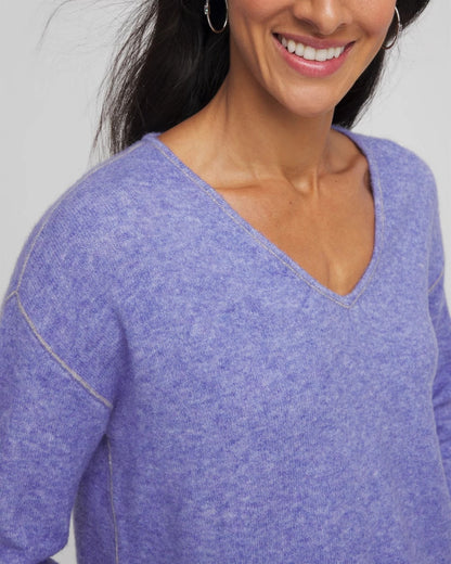 Chico's Contrast Stitch Detail Pullover