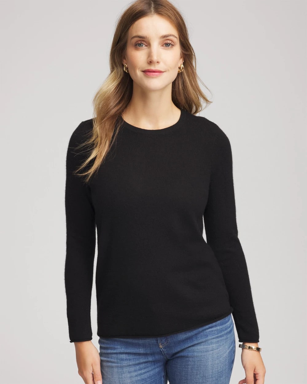 Chico's Crewneck Cashmere Pullover Sweater