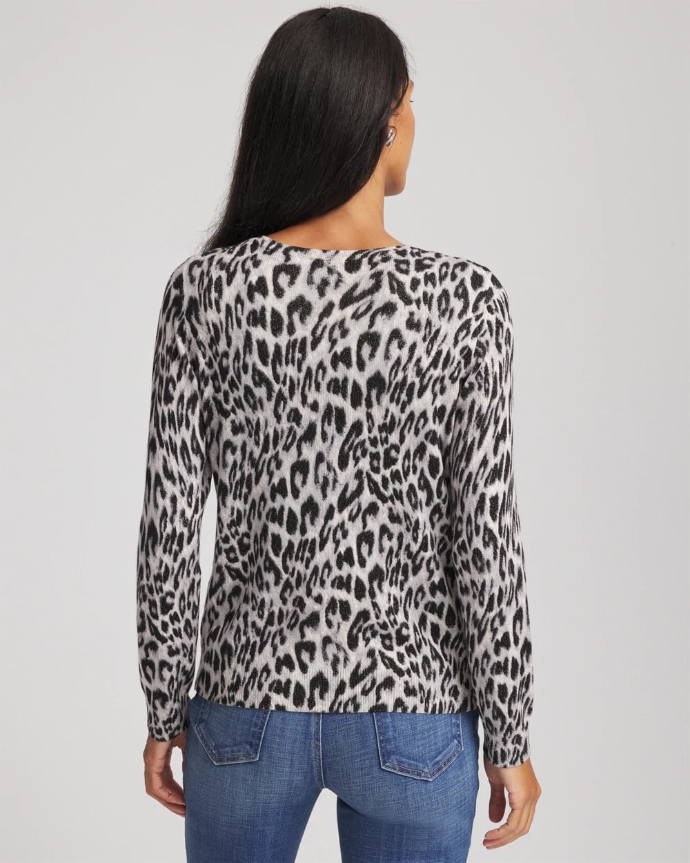 Chico's Animal Crewneck Cardigan