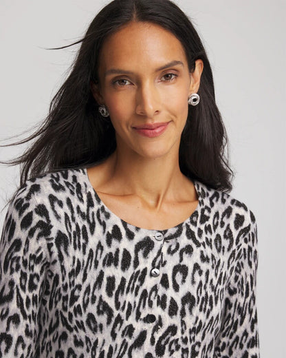 Chico's Animal Crewneck Cardigan