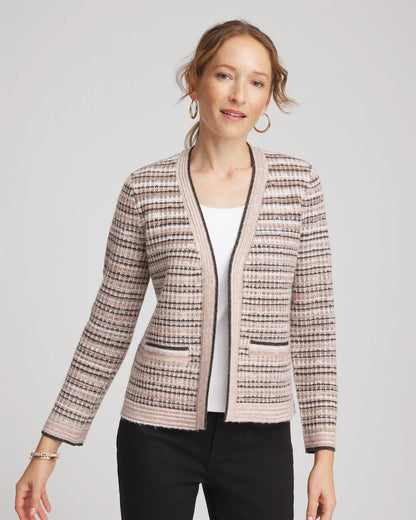 Chico's Sunset Abstract Sweater Jacket