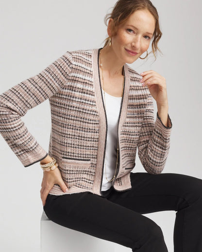 Chico's Sunset Abstract Sweater Jacket